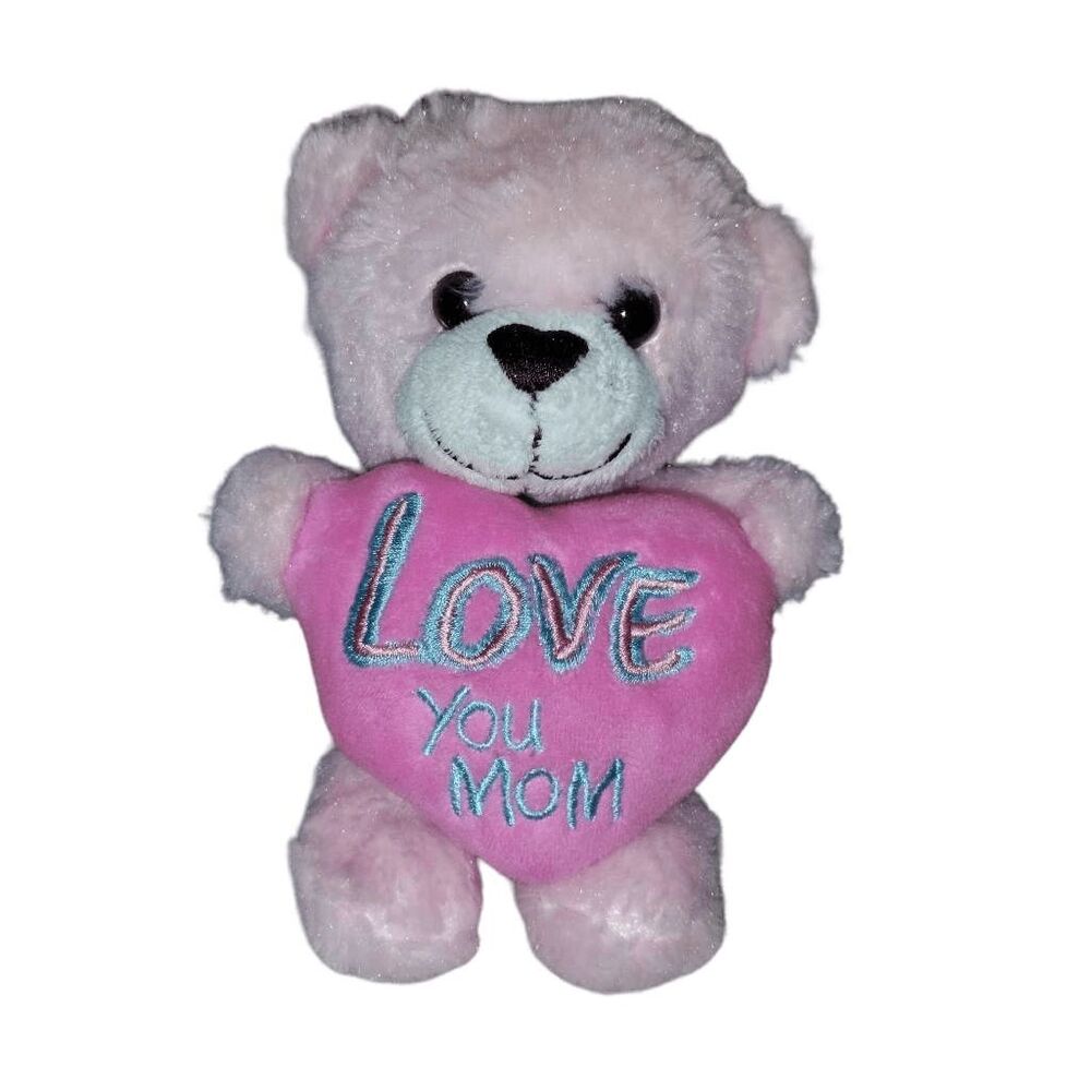 Dan Dee Love Mom Pink Teddy Bear with Heart 8" Valentine Mother's Day